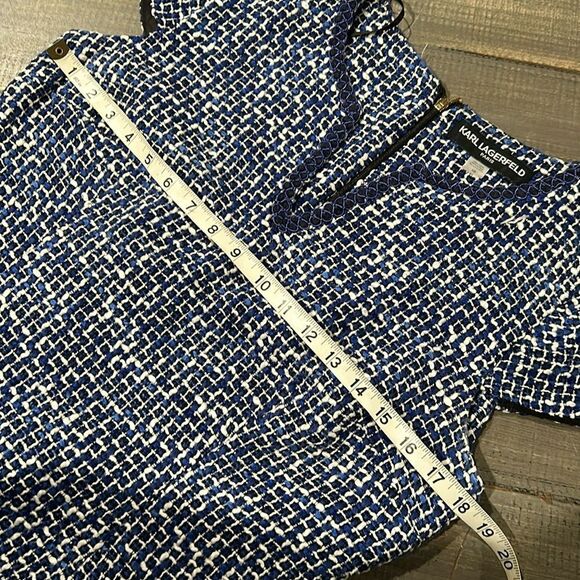 Karl Lagerfeld Navy and White Midi Dress - Picture 2 of 6